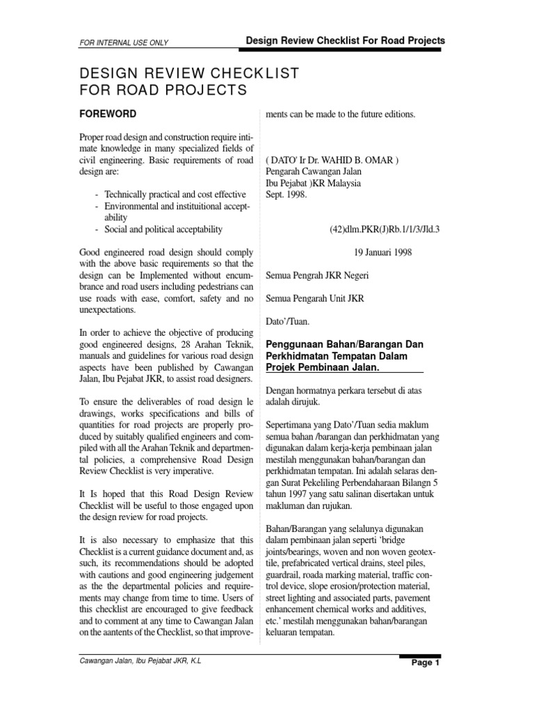 Design Review Checklist For Road Projects | PDF | Deep Foundation ...