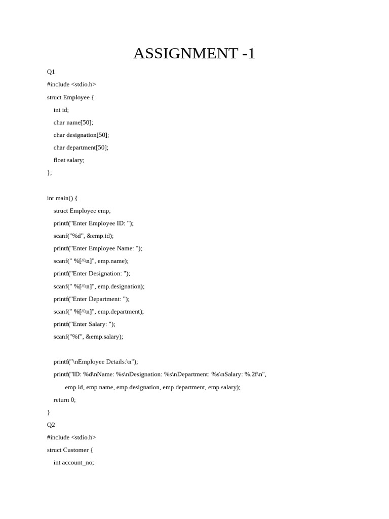 C Programming Assignments Overview | PDF | Integer (Computer Science ...