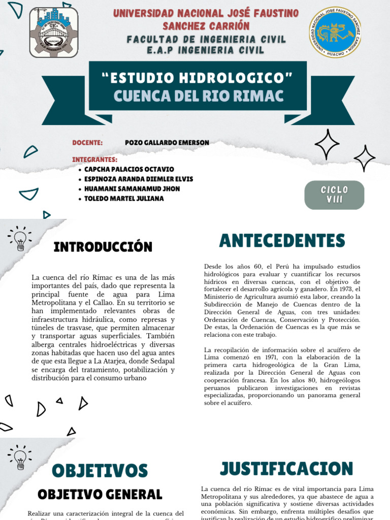 Estudio Hidrológico de la Cuenca Rímac | PDF | Cuenca de drenaje | Río