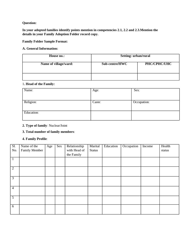 Family Adoption Folder Template | PDF | Sanitation | Water