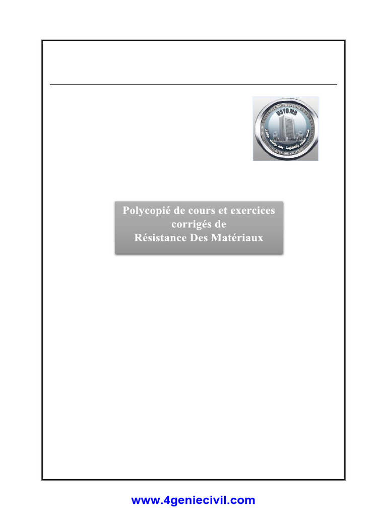 Cours de Résistance des Matériaux RDM | PDF | Résistance des matériaux ...