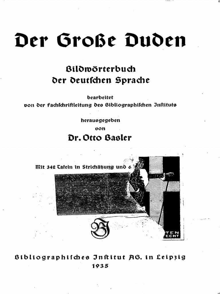 Basler Otto Der Grosse Duden Bildworterbuch Der Deutschen SP