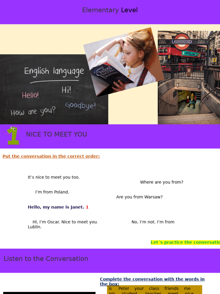 Basic English Conversation Practice | PDF