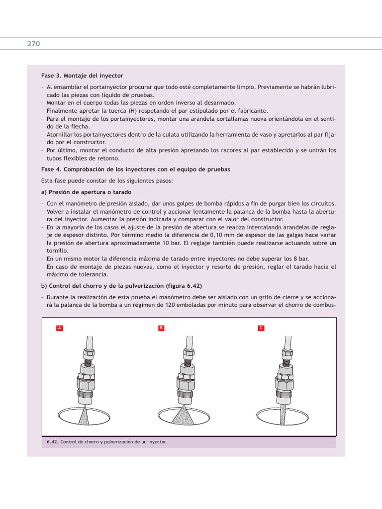 Montaje y Comprobación Del Inyector | PDF | Inyección de combustible ...