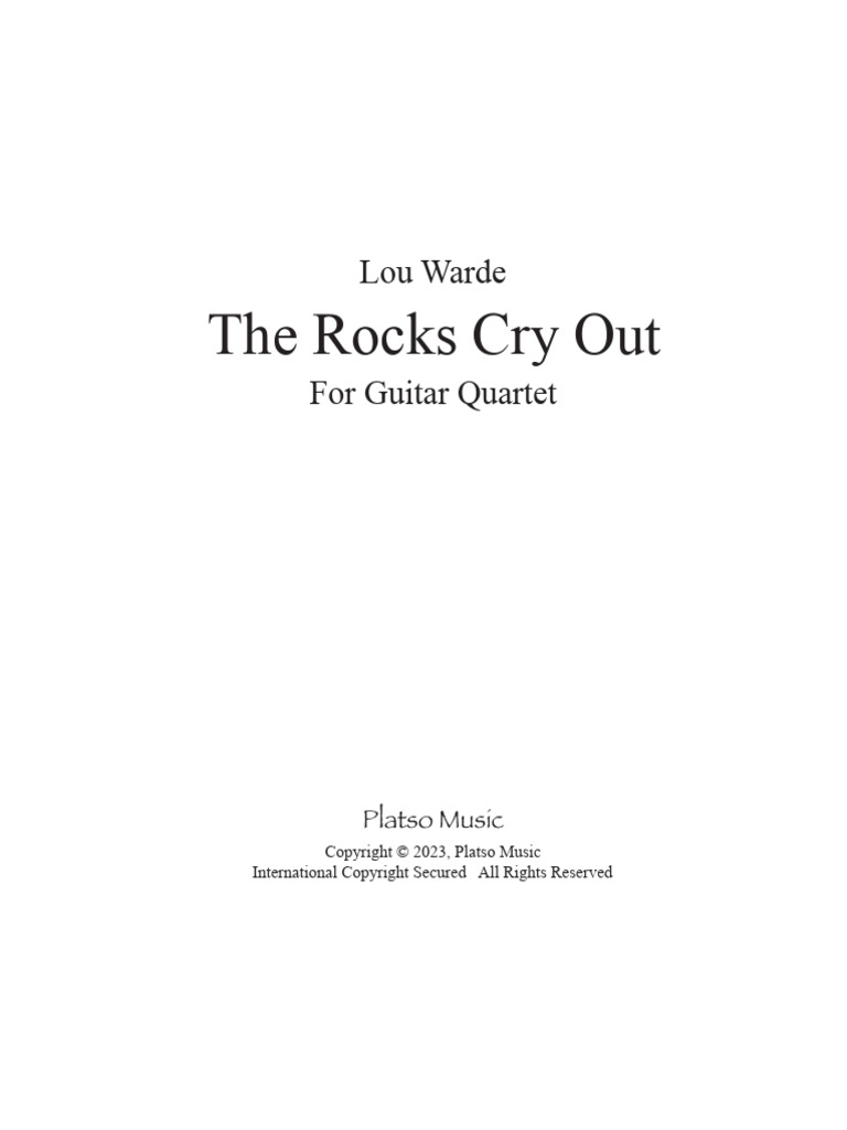 The Rocks Cry Out | PDF