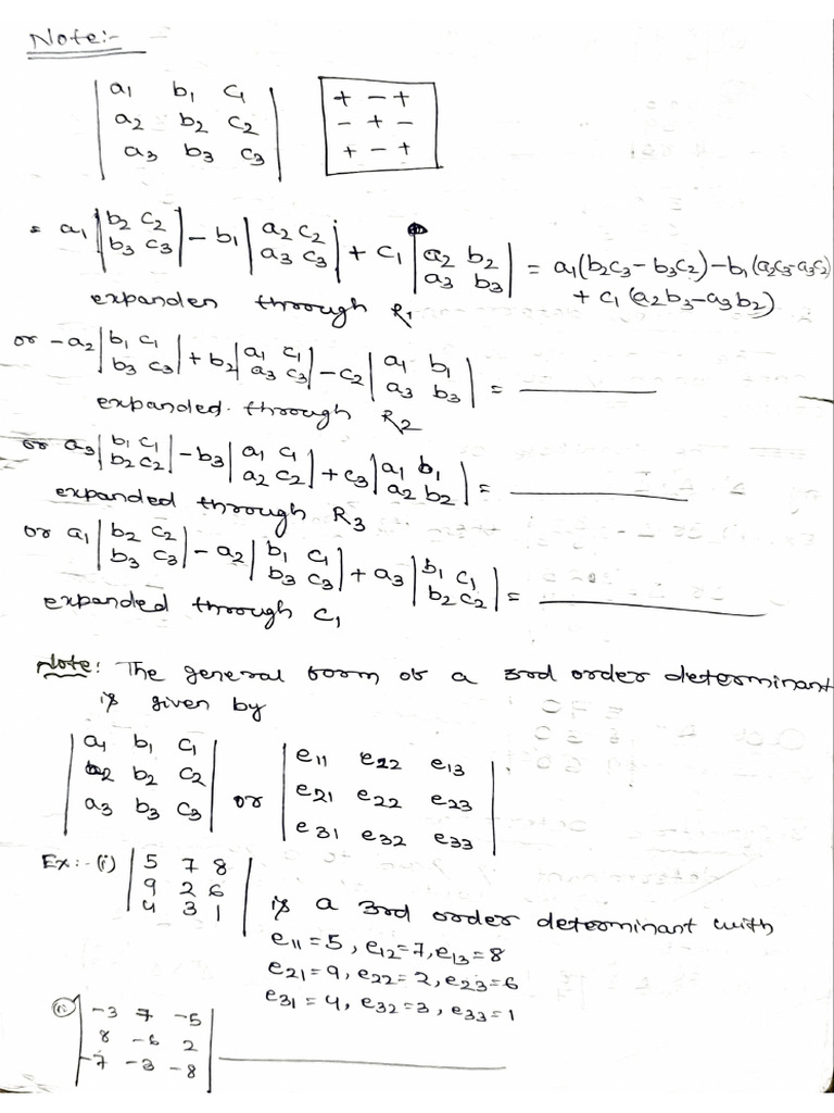 Dererminant.... Notes by ? Tom | PDF