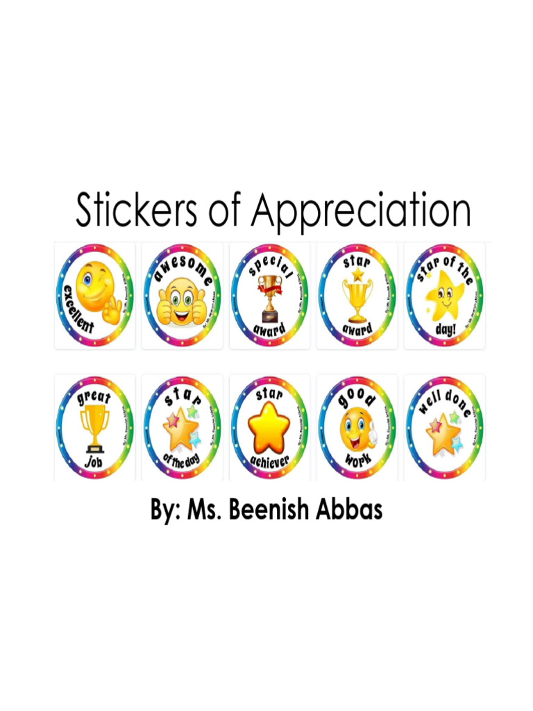 Stickers of Appriciation | PDF