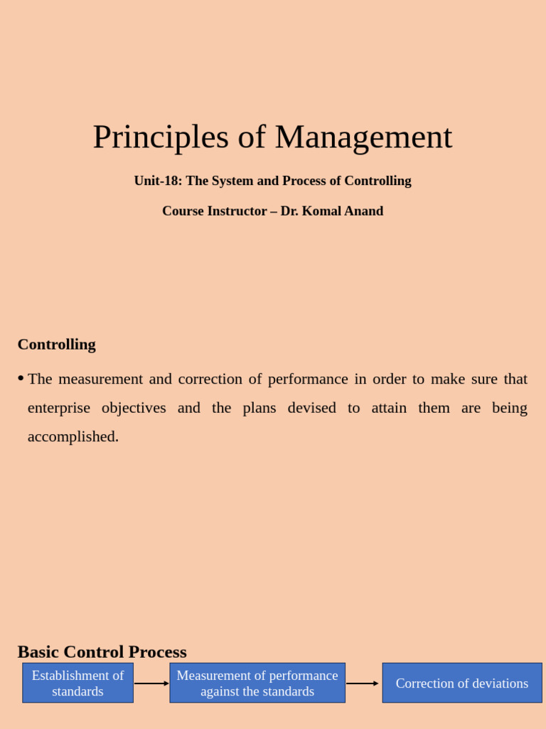 Controlling: Principles and Processes | PDF | Economies | Business ...