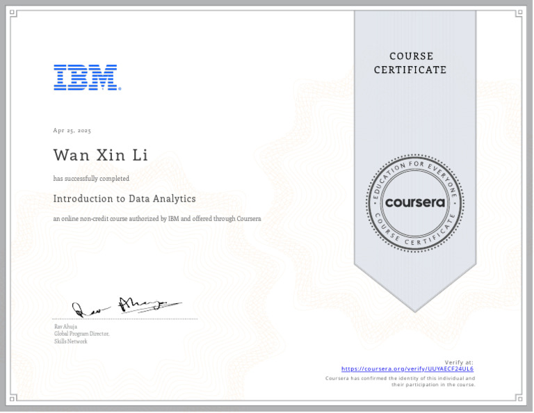 Data Analytics Course Completion Certificate | PDF