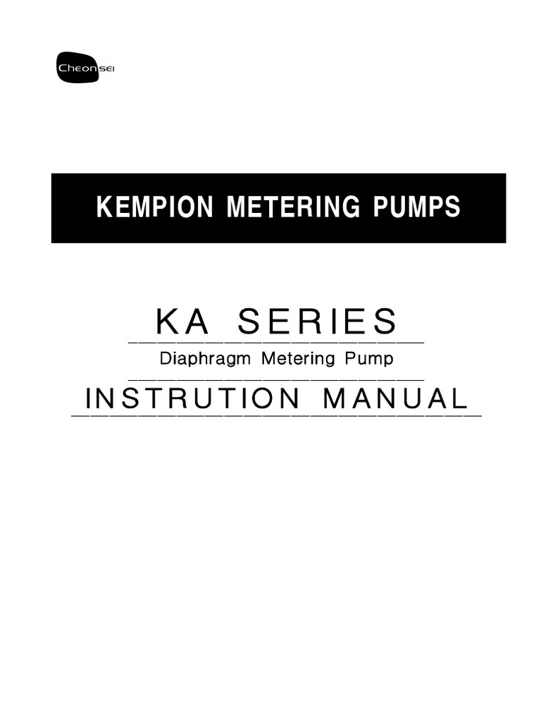 KA-Series Diaphragm Pump Manual | PDF | Pump | Valve