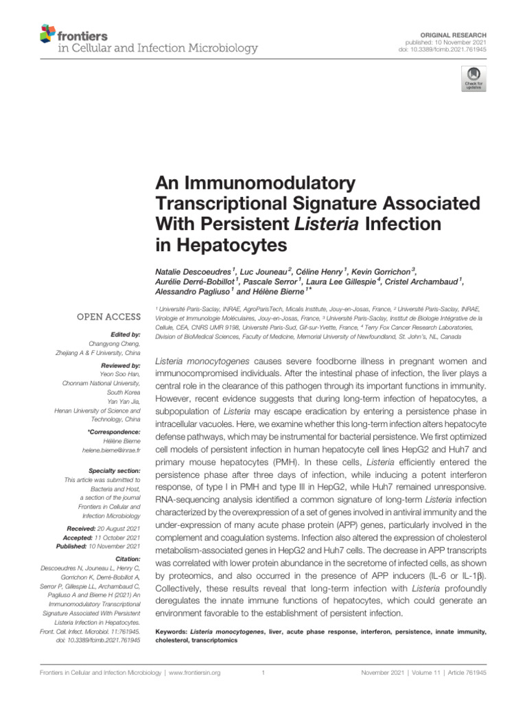fcimb-11-761945 | PDF | Innate Immune System | Interferon