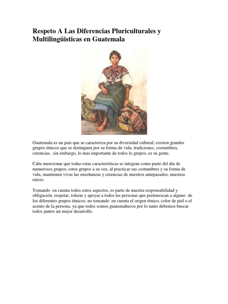 Respeto A Las Diferencias Pluriculturales y Multilingüisticas en | PDF ...