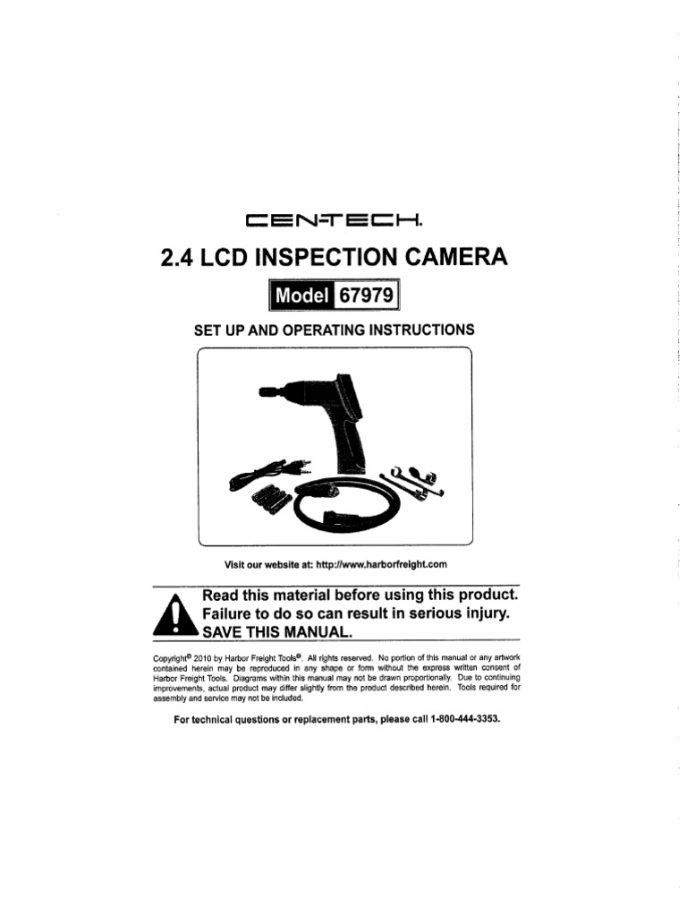 Cen-Tech Inspection Camera 67979 | PDF