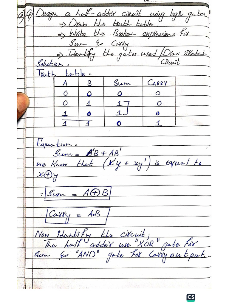 Half Adder Full Adder | PDF