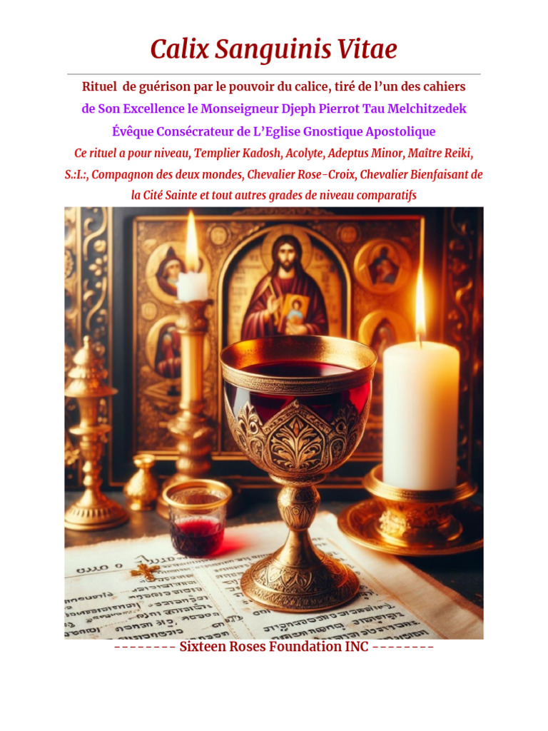 Rituel de guérison par le Calice Sacré | PDF