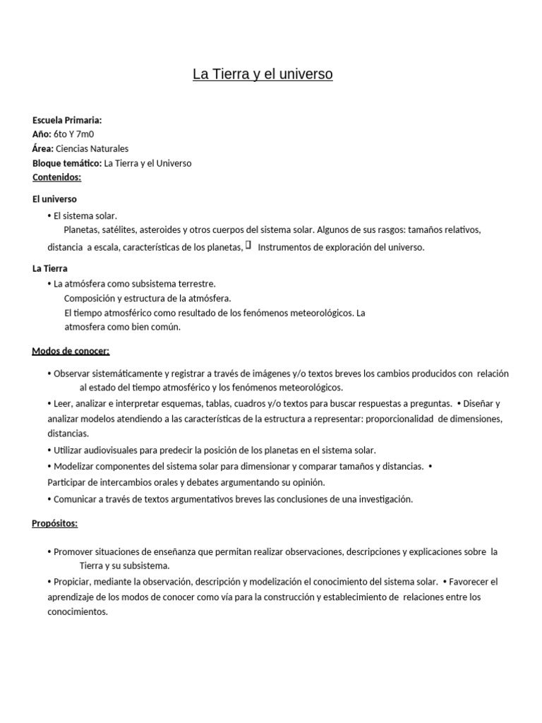 La Tierra y el Sistema Solar en 6to y 7mo | PDF | Luna | Sistema solar