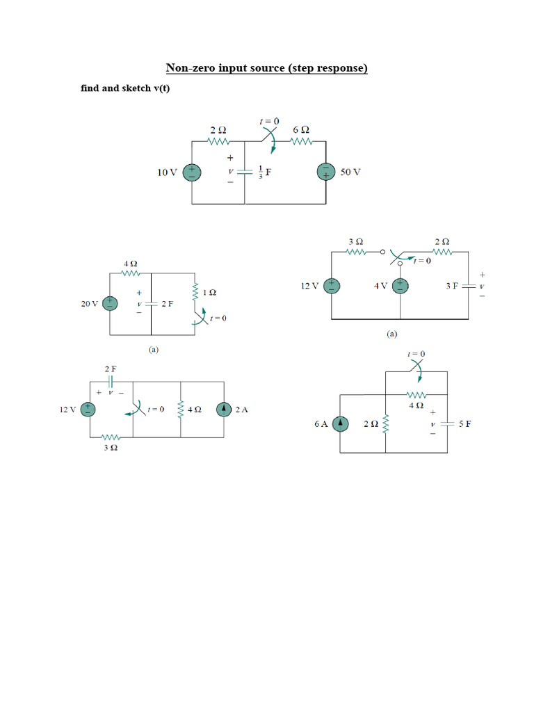 First Order Circuits - Non Zero Input Source | PDF