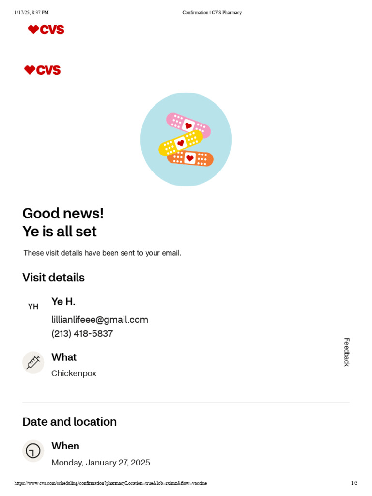 Confirmation _ CVS Pharmacy | PDF