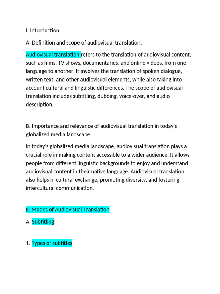 Audiovisual Translation: Key Concepts | PDF | Voice Over | Translations