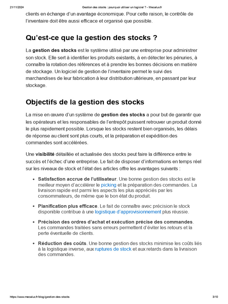 Logiciel de gestion des stocks en Algérie | PDF | Stock | Logistique
