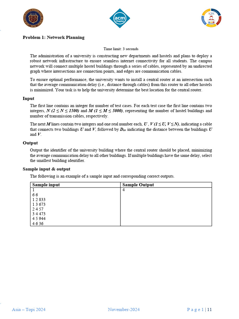 Optimal Router Location for University Network | PDF