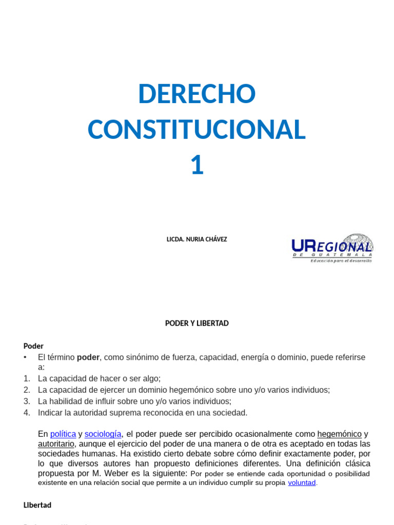 Poder y Libertad en Derecho Constitucional | PDF | Constitución | Ley ...