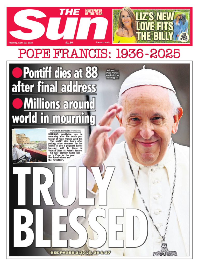 The Sun UK - 22 April 2025 | PDF | Pope Francis | Pope