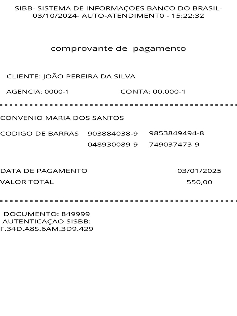 Comprovante de Pagamento SIBB 2024 | PDF