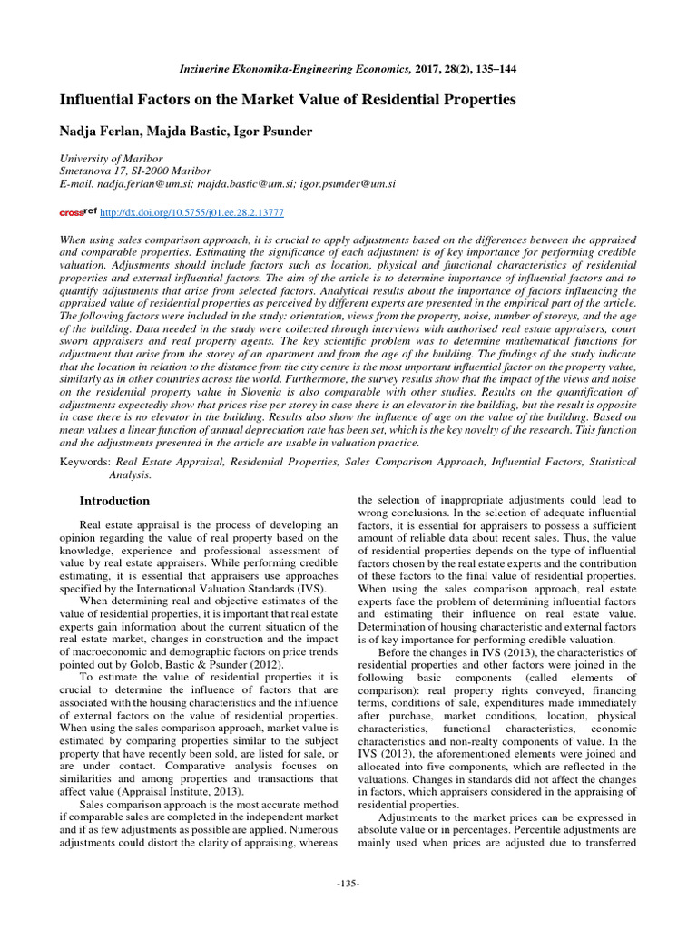 Influential Factors in Property Valuation | PDF | Real Estate Appraisal ...