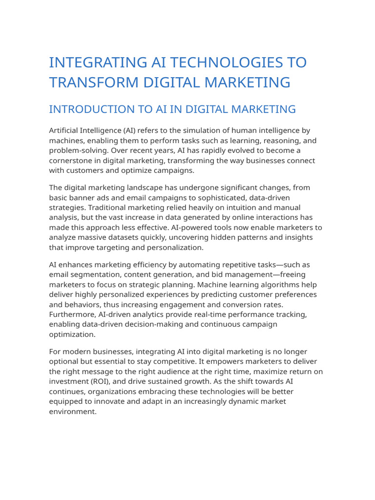 AI-Driven Strategies for Digital Marketing | PDF | Artificial ...
