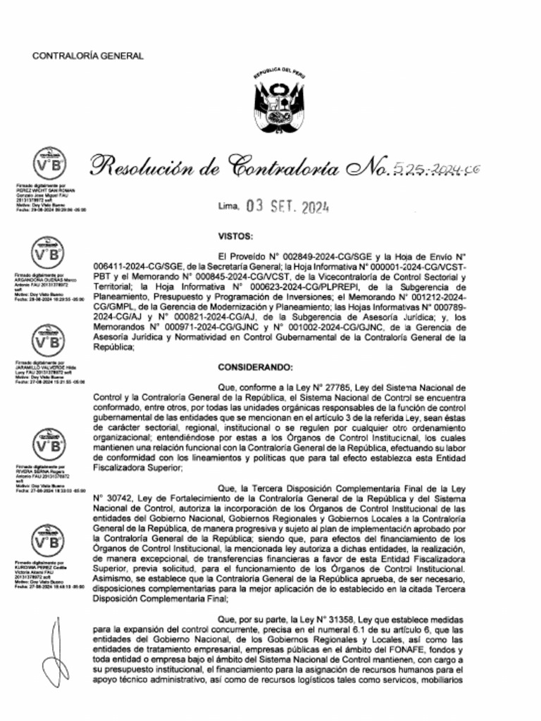 Resolucion de Contraloria N 525 2024 CG | PDF