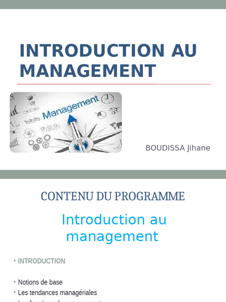 Introduction au Management: Concepts Clés | PDF | Business | Direction
