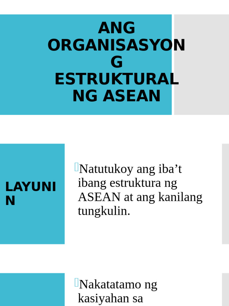 Ang Organisasyong Estruktural NG Asean | PDF