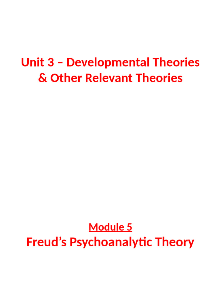 Freud's Psychoanalytic Theory Overview | PDF | Psychoanalysis | Sigmund ...