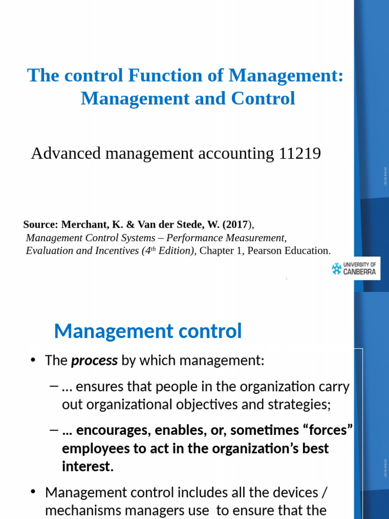 Management Control Systems Overview | PDF | Motivation | Motivational