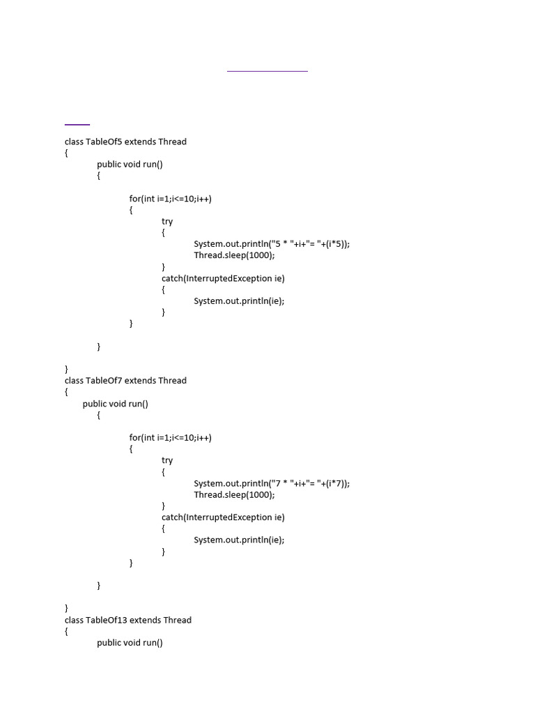 Java Multithreading Examples and Code | PDF | Thread (Computing ...