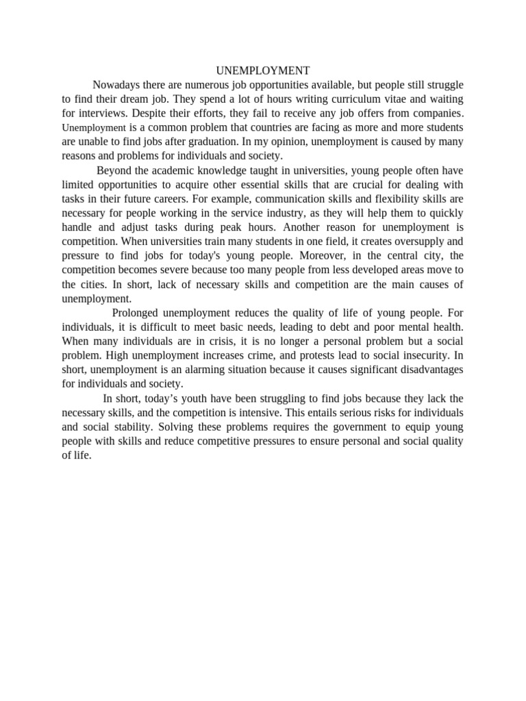 Causes and Effects of Unemployment | PDF