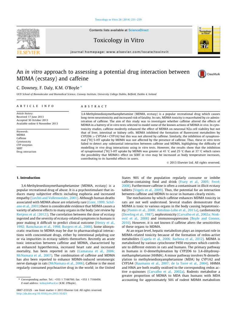 Downey 2014. An in Vitro Approach To Assessing A Potential Drug ...