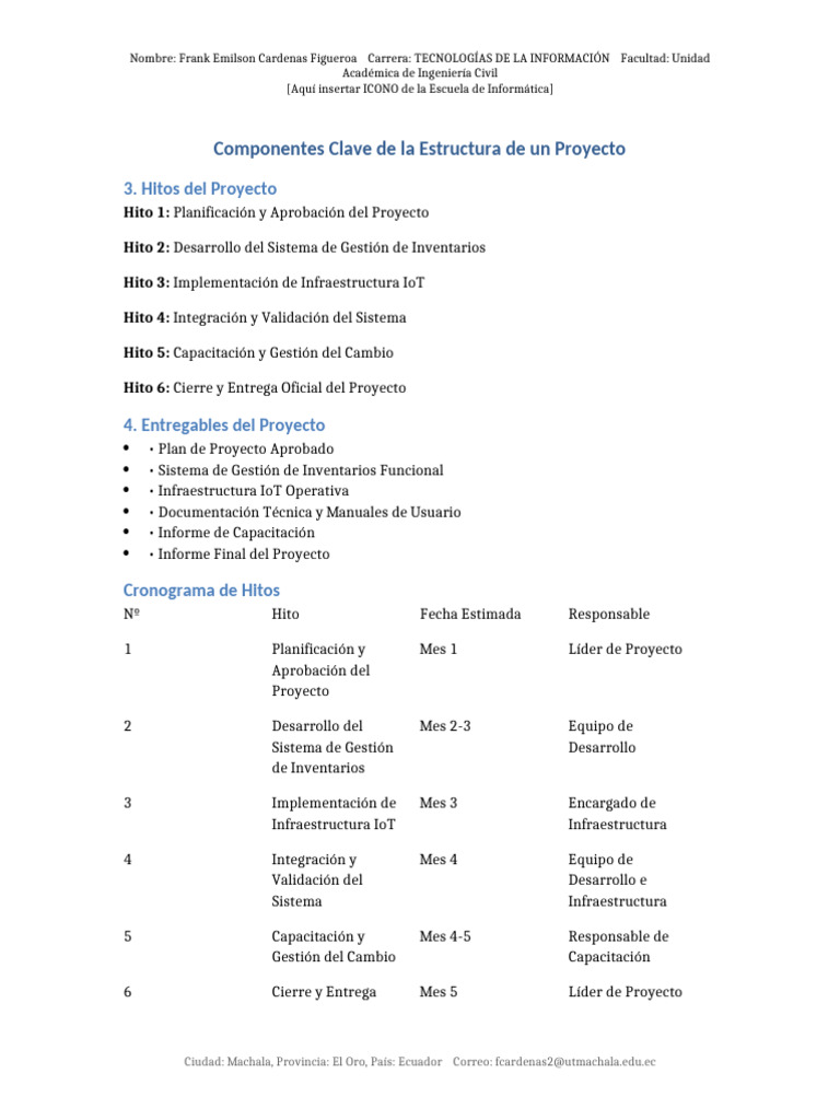 Componentes Estructura Proyecto Final | PDF | Informática | Tecnologías ...