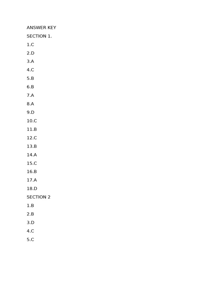 Answer Key | PDF