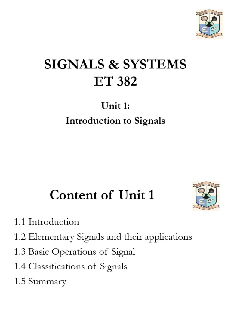 Introduction to Signals and Systems | PDF | Discrete Time And ...