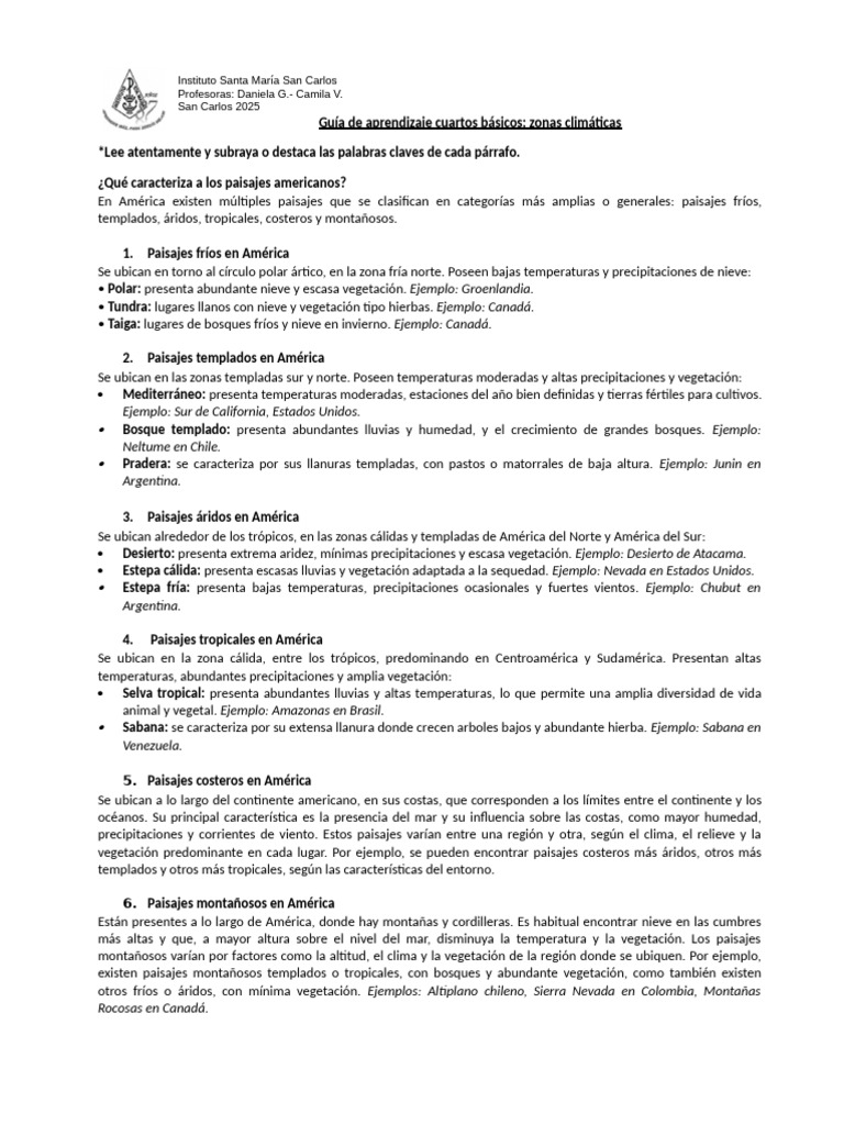 Zonas Climáticas de América | PDF | Clima templado | Sabana