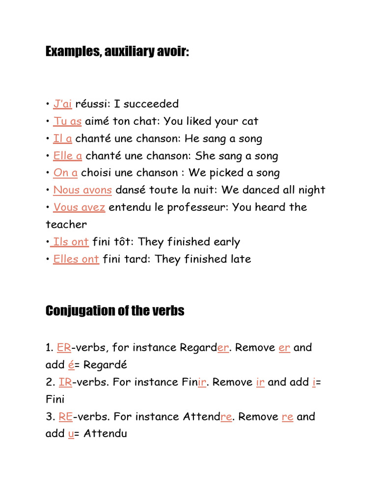 Conjugaison du verbe 