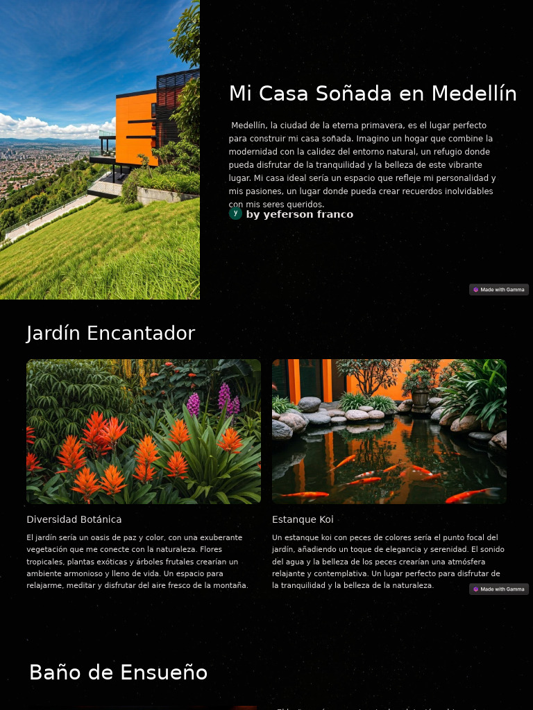 Casa Soñada en Medellín: Diseño Ideal | PDF | Cocina | Jardines
