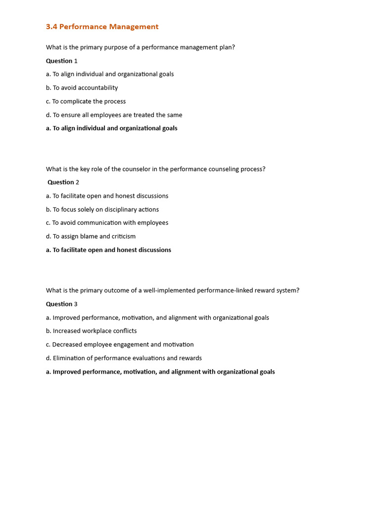 3.4 Performance Management | PDF | Mentorship | Employment