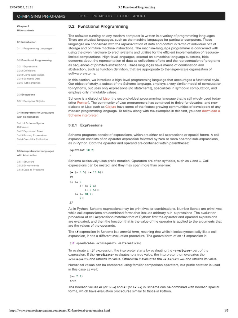 3.2 Functional Programming | PDF | Scheme (Programming Language ...