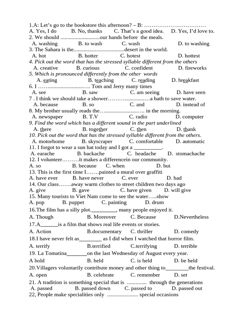 English Language Practice Questions | PDF | English Language