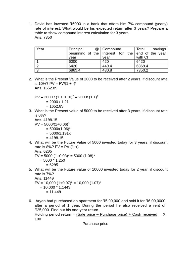 Practice Sums IFM - Answer Key | PDF