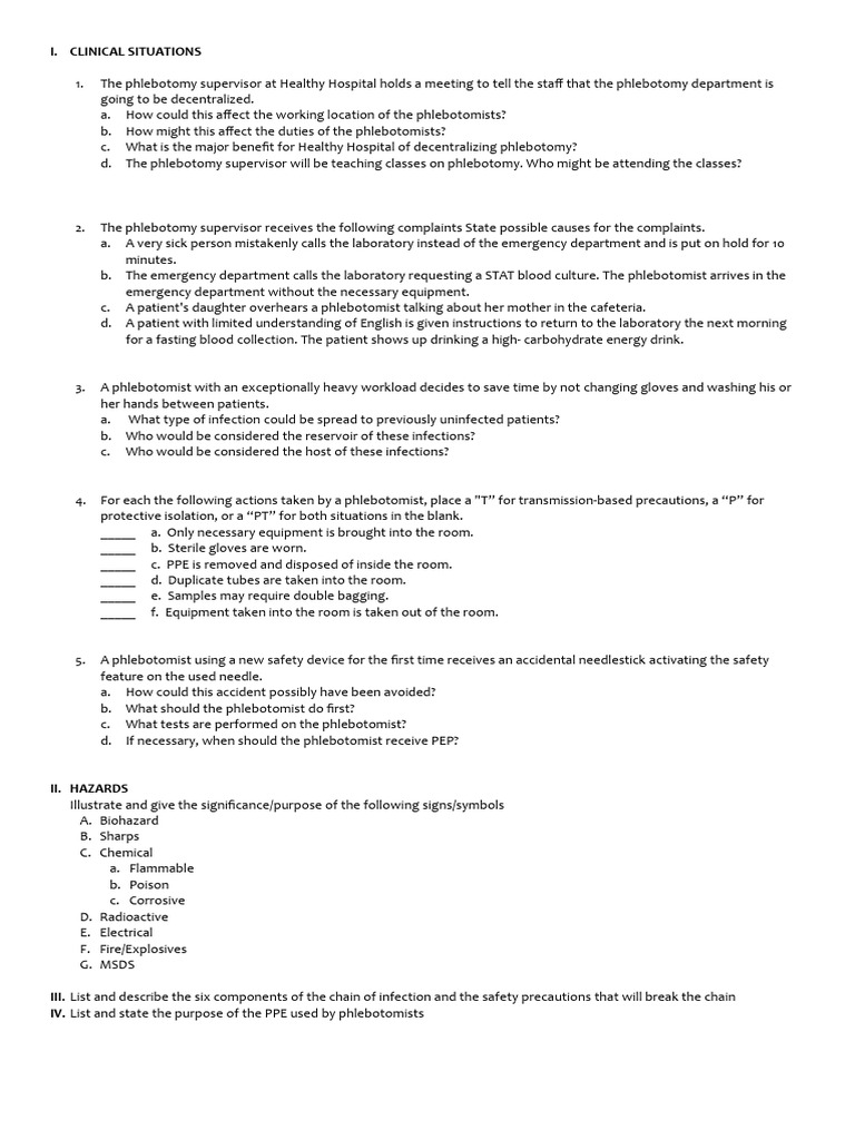 CLINICAL-SITUATIONS-lab-activity | PDF | Laboratories | Personal ...