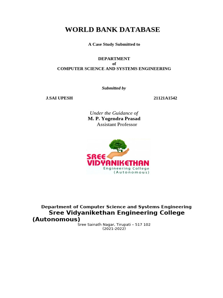 World Bank Database Case Study | PDF | Databases | Data Management